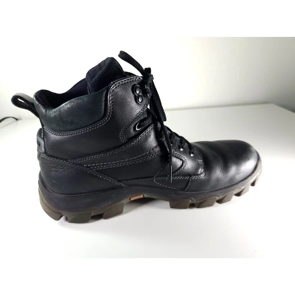 VTG ECCO Outdoor Boots Men's US 11 Black Leather Latex Lug Sole Damaged As-Is